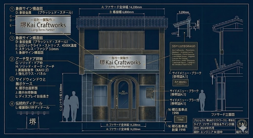 象嵌サイン製作・設置の全体構成イメージ案