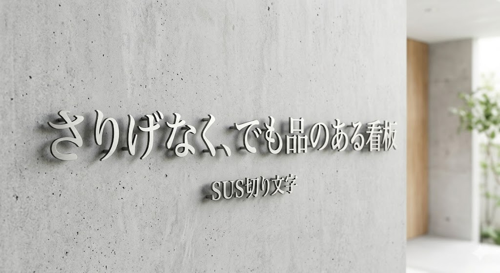 素材の質感を活かしたシャープなSUS切り文字