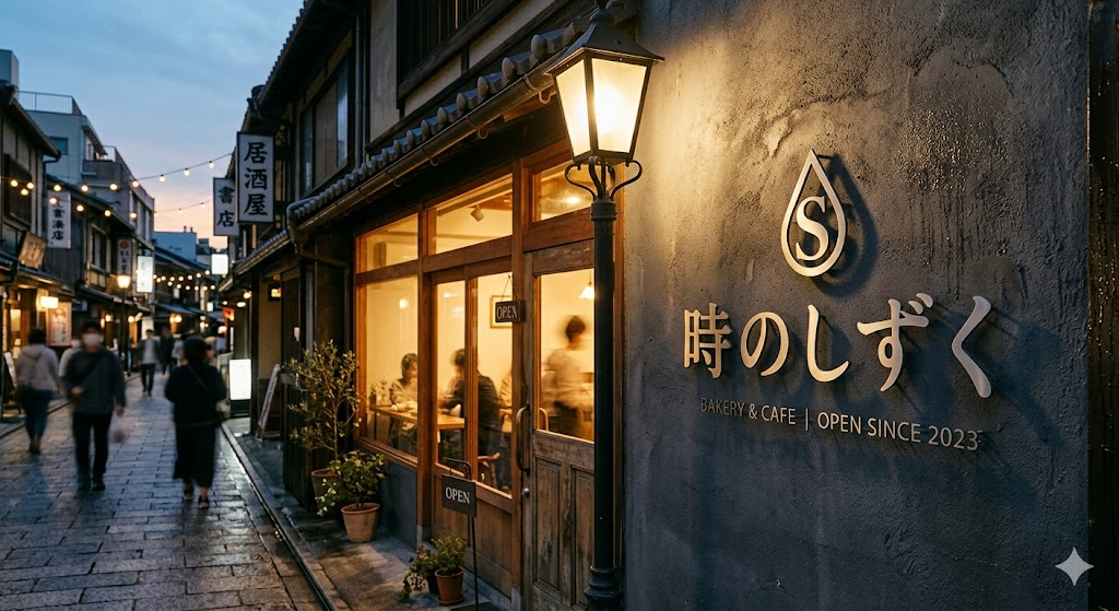 街の風景に溶け込みながら静かに存在感を放つ看板の在り方